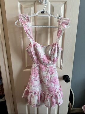 Hello Molly Pink and White Floral Mini Dress